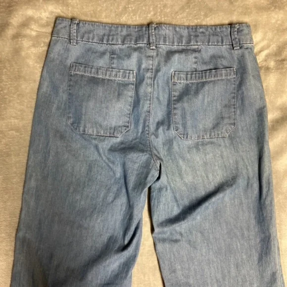 NWOT Forever 21 Wide Leg Boho Denim Pants - Picture 3 of 8